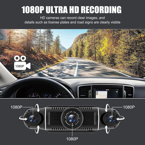 1080P Dash Cam Car Dvr 4 Channel Camera Night Vision G-Sensor Parking Monitor Loop Recording Record K484-PAU_0K3KH4CS