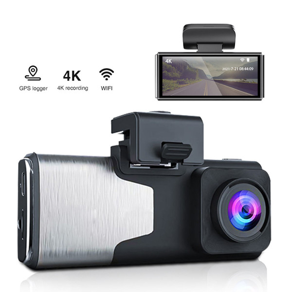Dash Cam 4k Dual Lens Front Rear Dual Recording Camera Night Vision Parking Monitor Wifi Gps Black K484-PAU_0FX6XCC3