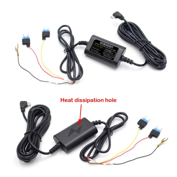 Color Name: Yellow - CarDash Cam Wire DVR Hardwire Cable Kit Video Recorder 12V-24V To 5V 2.5A Mini F640-12000038280079964