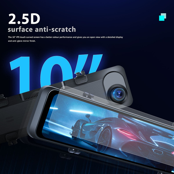 10.88 Inch 2k Mirror Dash Cam Backup Camera Front Rear Dual Cameras HD Touch Screen Wifi Driving Re K484-PAU_0KM3R5PB