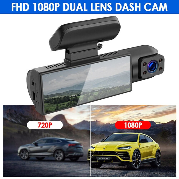 Dash Cam 3.16-inch Dual-lens Driving Recorder Front Inside Camera G-sensor HD Night Vision Wide-ang K484-PAU_0HD5USD3