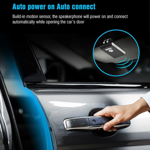Sun Visor Car Speaker Wireless Handsfree Speakerphone Hands-free Car Kit Bluetooth Black K484-PAU_0GFU5L2D
