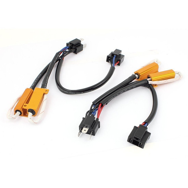 2pcs 50W 8ohm H4 Double Resistance Line Led Load Resistors Connector for Turn Signal Bulb DRL K484-PAU_013K3EAX