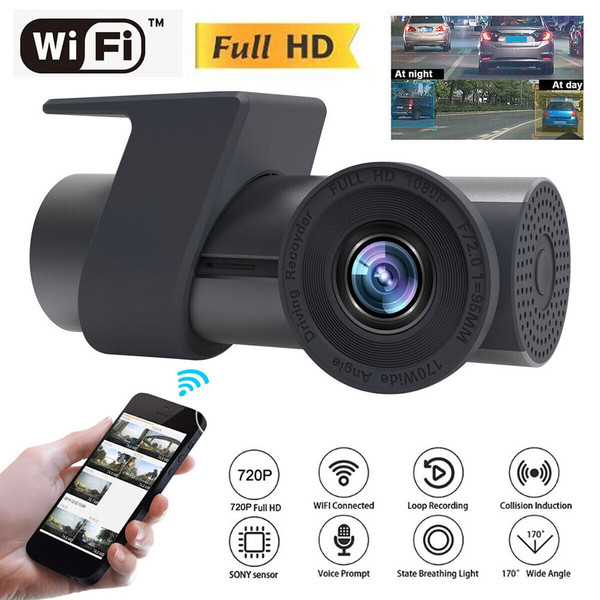 Car Driving Recorder 1080p Hd Wifi Dvr Camera Dual Recording Night Vision Reversing Dash Cam Black K484-PAU_0GV0A70P