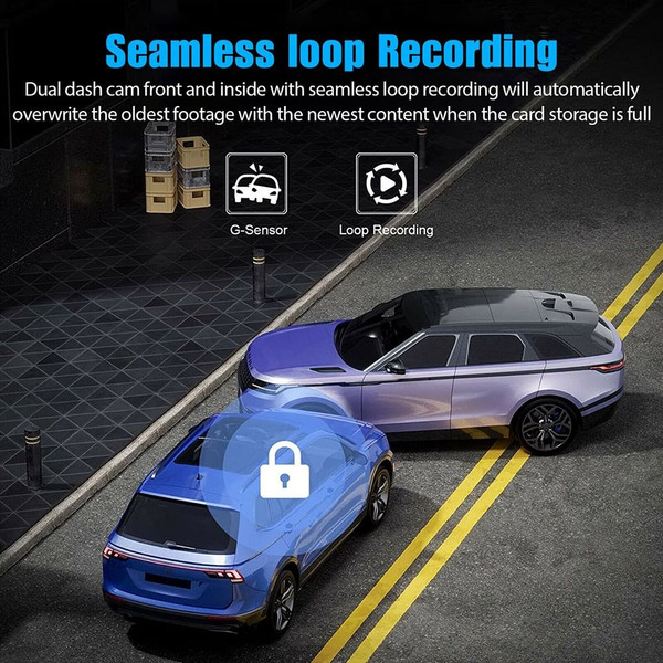 2-inch Screen Car Driving Recorder 3-way HD 1080P 3-lens Parking Monitoring Dvr Video Recorder Black K484-PAU_0FU5BMSS