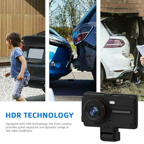 Dual Lens Car Dvr Dash Cam Video Recorder G-sensor HD 1080P Night Vision Parking Monitor Black K484-PAU_0FU7Z6NT