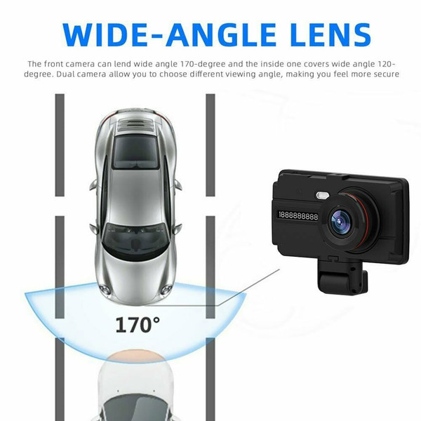 Dual Lens Car Dvr Dash Cam Video Recorder G-sensor HD 1080P Night Vision Parking Monitor Black K484-PAU_0FU7Z6NT