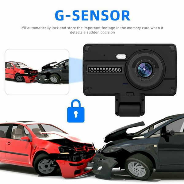 Dual Lens Car Dvr Dash Cam Video Recorder G-sensor HD 1080P Night Vision Parking Monitor Black K484-PAU_0FU7Z6NT