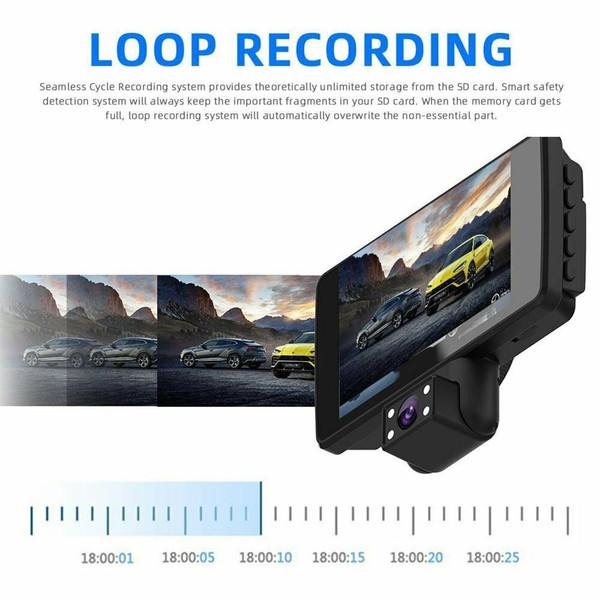 Dual Lens Car Dvr Dash Cam Video Recorder G-sensor HD 1080P Night Vision Parking Monitor Black K484-PAU_0FU7Z6NT