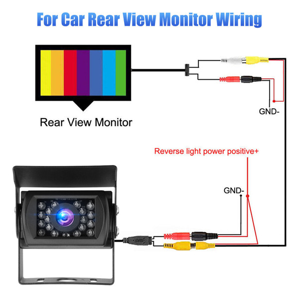 12V-24V Truck Rear View Backup Camera Heavy Duty 18 LEDs CCD High Definition Infrared Fill Light 12 K484-PAU_0KNMJDHG