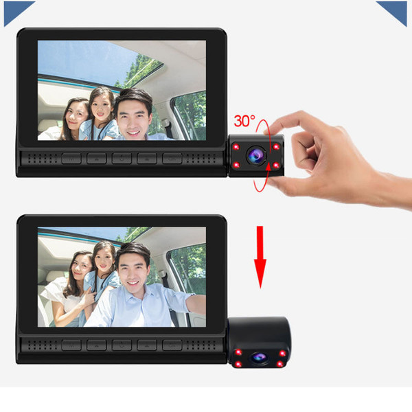 ABS Car 4 Inch Driving Recorder HD 1080P Three-Lens Touch K484-PAU_0HO879HQ