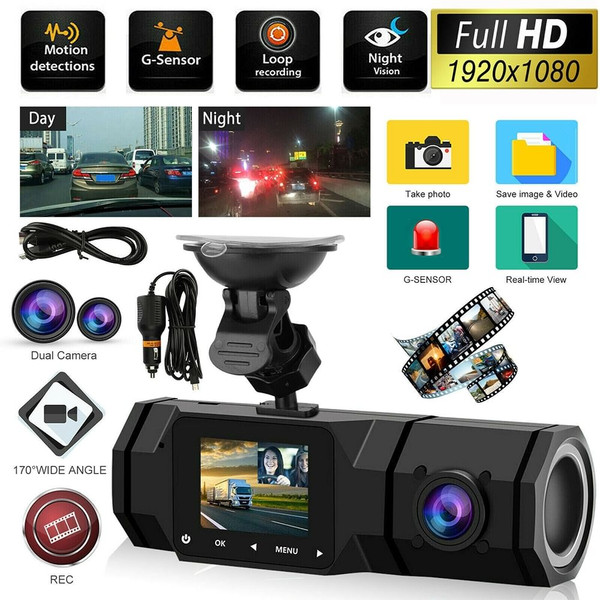 1.5-inch Car Dash Cam Dual Camera 1080p Starlight Night Vision Car Inside Outside Driving Recorder  K484-PAU_0EXJDP7A