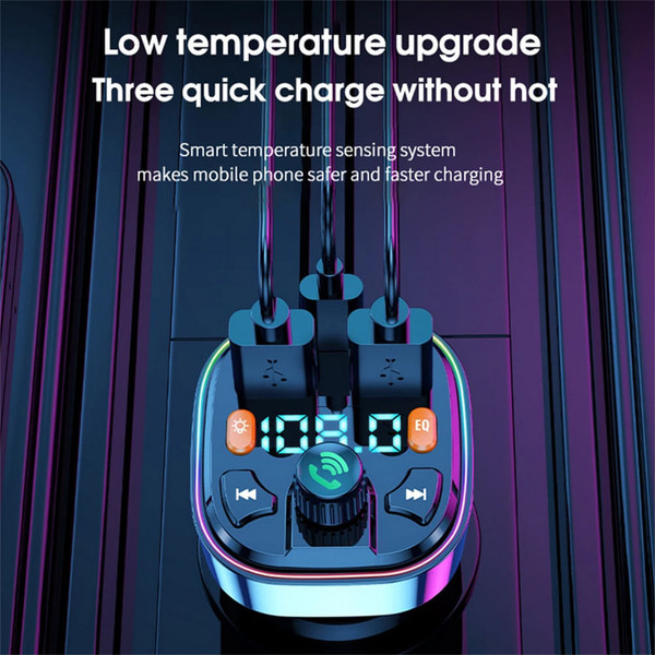 Car  Fm  Transmitter External Microphone Dual Usb Pd Type C Fast Charging Car Charger Bluetooth-com K484-PEL_0L7SZ272
