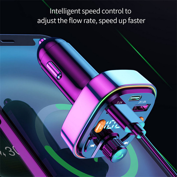 Car  Fm  Transmitter External Microphone Dual Usb Pd Type C Fast Charging Car Charger Bluetooth-com K484-PEL_0L7SZ272