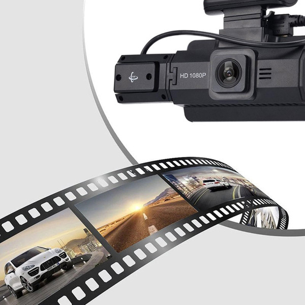 Car Driving Recorder Dual Lens Dvr Camera HD 1080P Dash Cam USB Monitoring Black K484-PAU_0H4UE03X