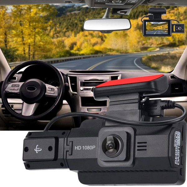 Car Driving Recorder Dual Lens Dvr Camera HD 1080P Dash Cam USB Monitoring Black K484-PAU_0H4UE03X