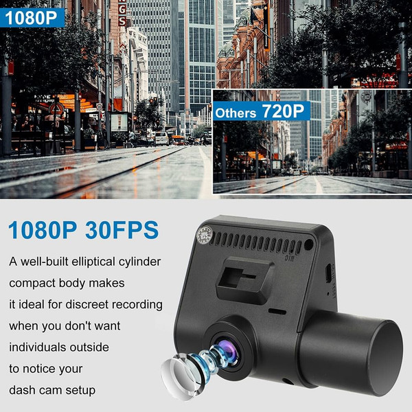2-inch Dual-lens Driving Recorder 1080P Front Car Night Vision GPS Track Optional Dash Cam Black K484-PAU_0F66IQP7