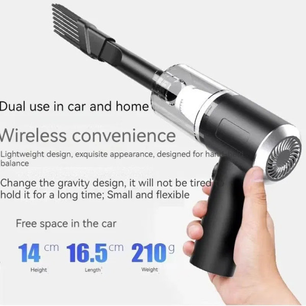 Car Vacuum Cleaner 120000PA Powerful Cleaning Machine Cars Cleaner Mini Wireless Portable Hand held F640-3256807431614488