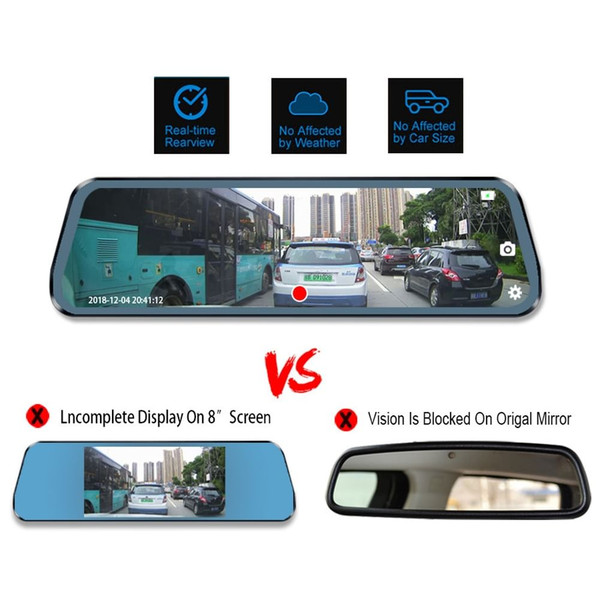 1080p Car Dash Cam Night Vision 10-inch Full Screen 170-degree Wide-angle Hd Driving Recorder Strea K484-PAU_0FMIFL17