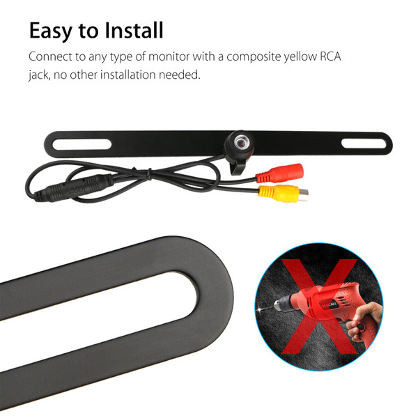 Car Reverse Backup Camera 170-degree Wide Viewing Angle Hd Night Vision Rear View Parking Cam Water K484-PAU_0IM2I75W