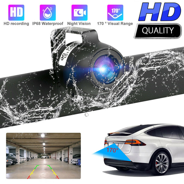 Car Reverse Backup Camera 170-degree Wide Viewing Angle Hd Night Vision Rear View Parking Cam Water K484-PAU_0IM2I75W