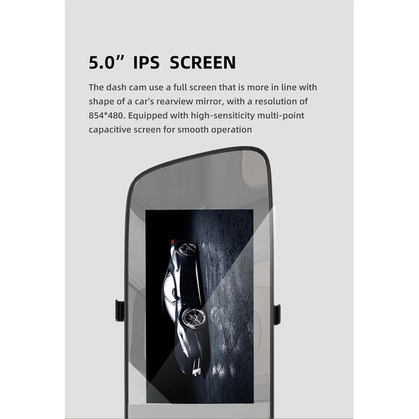 A5 4.5 Inch IPS Screen Full HD Car DVR Camera Auto Front Rearview Mirror Digital Video Recorder Cam K484-PEL_092WJQXC