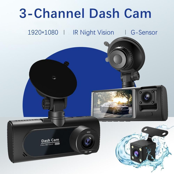 3 Channel Dash Cam Camera, Front Inside and Rear Camera WiFi Camcorder Camera 1080P HD Loop V20 fro K484-FQZAU_0O65PCM5