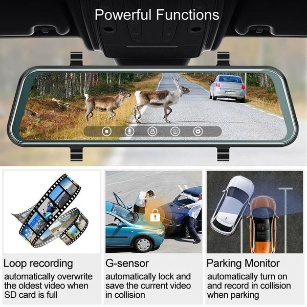 1080P High-Definition Car Dvr Front Rear Dual Dash Cam 10-Inch Touch Screen Video Recorder Loop Rec K484-PAU_0K3D3UEF