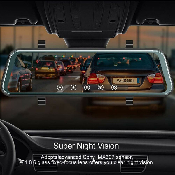 1080P High-Definition Car Dvr Front Rear Dual Dash Cam 10-Inch Touch Screen Video Recorder Loop Rec K484-PAU_0K3D3UEF