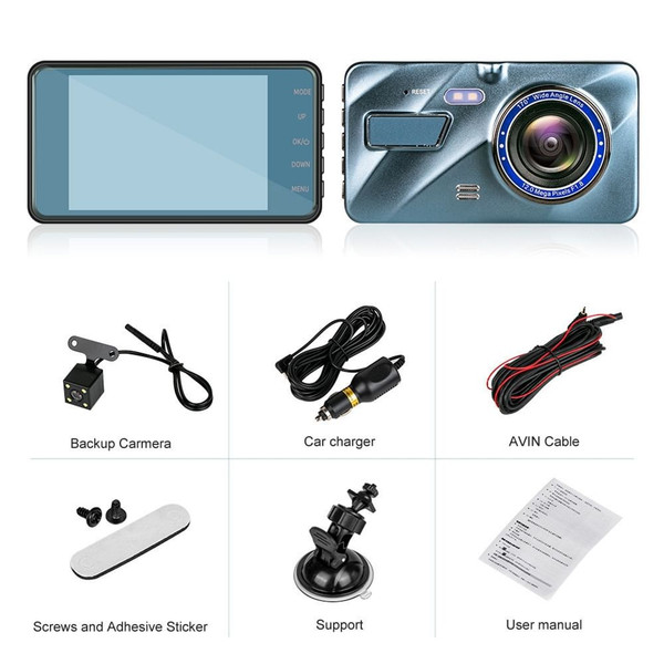 3.6 Inch Dual Lens Car  Driving  Recorder With A Bracket Wide-angle Car Dvr Dash Cam Video Recorder K484-PAU_0ETWEDYB