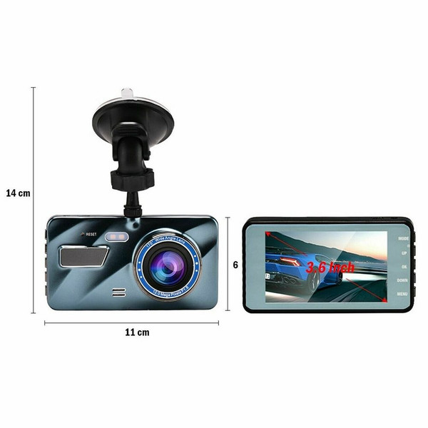 3.6 Inch Dual Lens Car  Driving  Recorder With A Bracket Wide-angle Car Dvr Dash Cam Video Recorder K484-PAU_0ETWEDYB