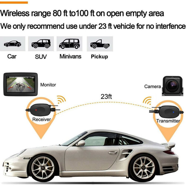 Wireless Backup Camera Kit 4.3 inch Tft Lcd Rear View Mirror Monitor Waterproof Night Vision Back u K484-PAU_0JPMOQD5