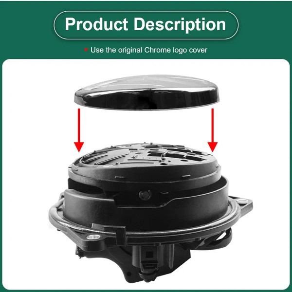 Color Name: Silver, Voltage: 12V - 170?° AHD 1080P Flip Emblem Rear View Reverse Backup Camera For  F640-12000038980654274