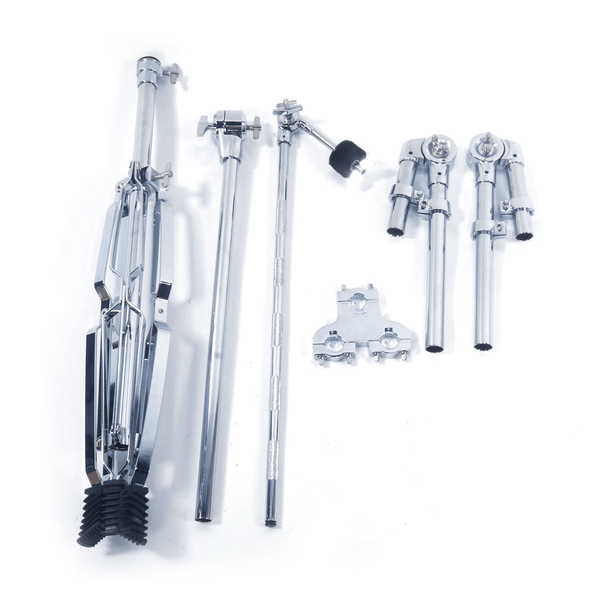 Professional Pedal Control Style Double Tom Drum Stand Silver & Black T575-S0671269754