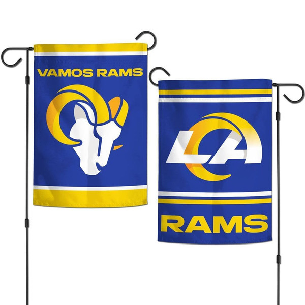 Los Angeles Rams Flag 12x18 Garden Style 2 Sided Slogan Design - Special Order Z157-3208575972