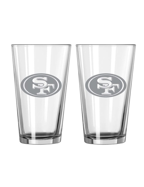 San Francisco 49ers Glass Pint Frost Design 2 Piece Set Z157-629379942