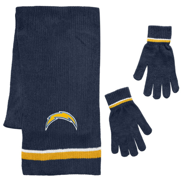 Los Angeles Chargers Scarf and Glove Gift Set Chenille Z157-8669933299