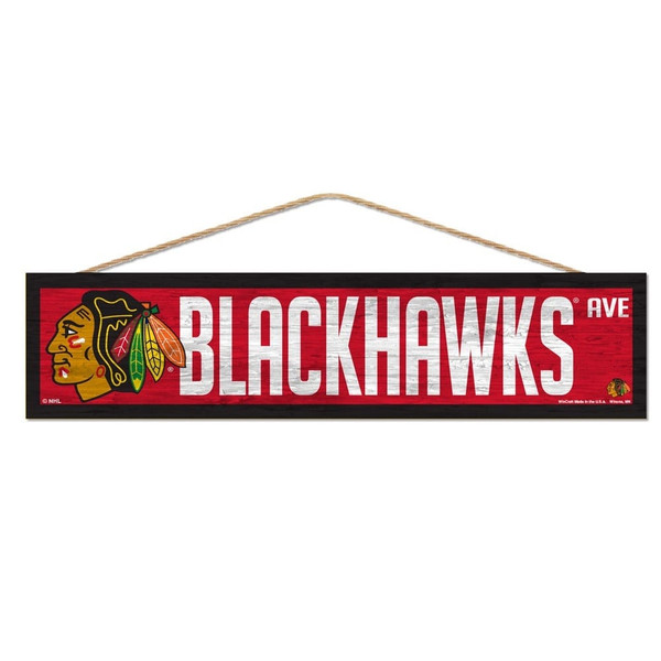 Chicago Blackhawks Sign 4x17 Wood Avenue Design Z157-3208594286