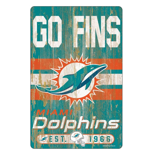 Miami Dolphins Sign 11x17 Wood Slogan Design Z157-3208561888