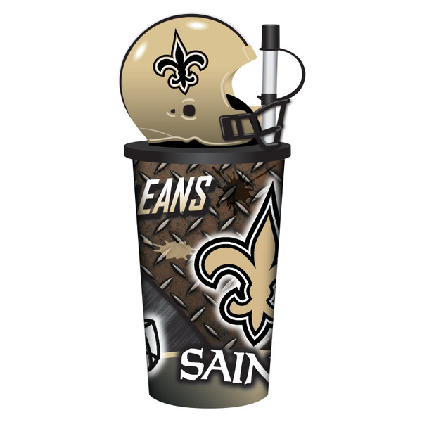 New Orleans Saints Helmet Cup 32oz Plastic with Straw Z157-9468808243