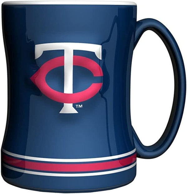 Minnesota Twins Coffee Mug 14oz Sculpted Relief Team Color Z157-629314181