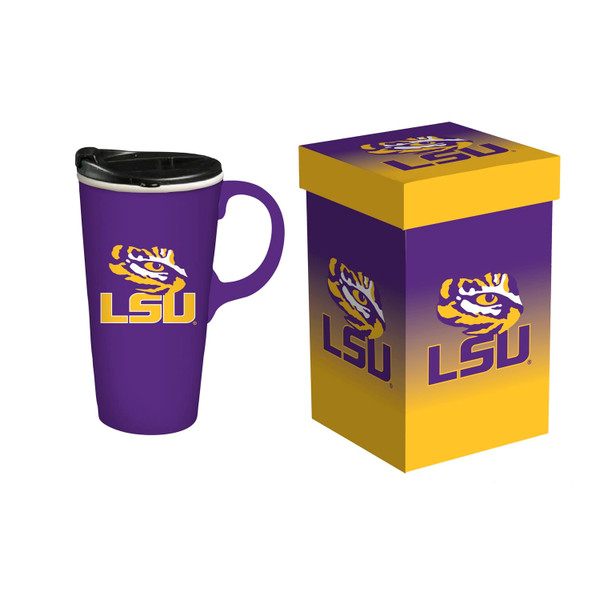 LSU Tigers Drink 17oz Travel Latte Boxed Z157-194674623
