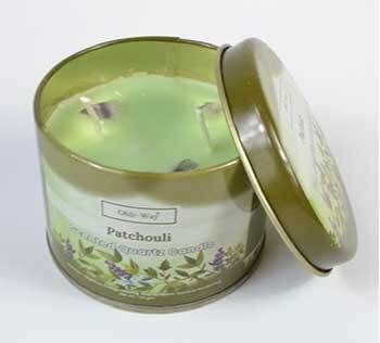 Pachuli (Patchouli) quartz tin candle H558-CTPAC