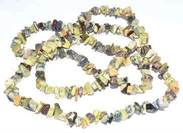 32" Turquoise, Yellow chip necklace H558-GNTURY