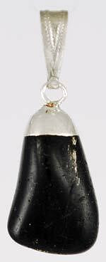 Black Tourmaline tumbled pendant H558-JTBT