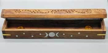12" Flip Top Triple Moon incense holder H558-IBER12D