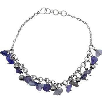 Moon & Star anklet (various stones) H558-JAMS