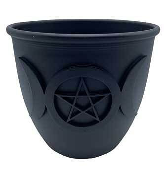 3 1/2" Triple Moon & Pentagram candle holder H558-CH048