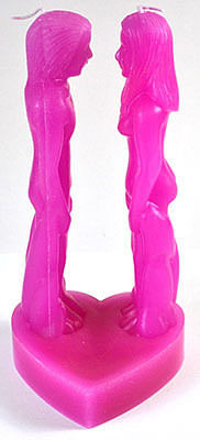 8" Pink Face to Face candle H558-CF2FP