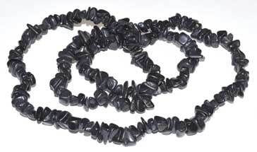 32" Black Stone chip necklace H558-GNBLAS